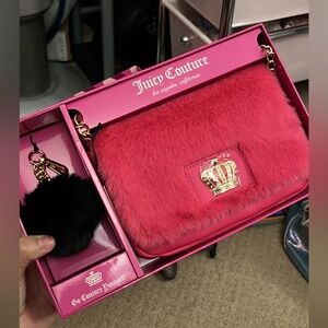Juicy Couture Furry Crossbody with Keychain: BRAND NEW